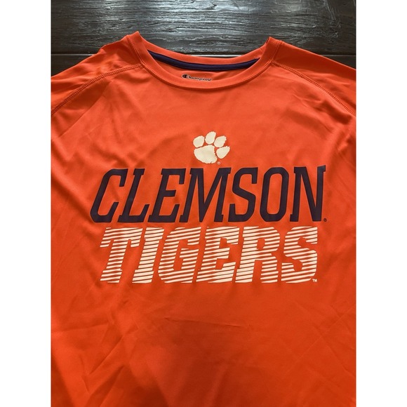 Champion Clemson Tigers Long Sleeve T Shirt Purple Large Athletic Wear - Picture 2 of 5